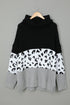 Turtleneck Splicing Chunky Knit Pullover Sweater